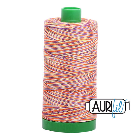 AURIFIL Variegated 4648 Desert Dawn MAKO 40 Weight Wt 1000m 1094y Yellow Orange Purple White Spool Quilt Cotton Quilting Thread