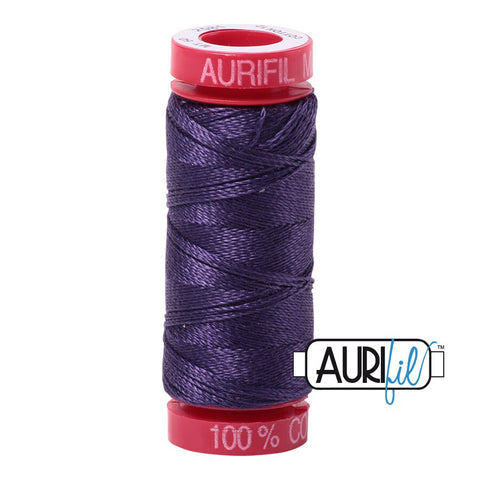 AURIFIL 2581 Dark Dusty Grape Purple MAKO 12 Weight Wt 54 Yards Spool Quilt Cotton Quilting Thread