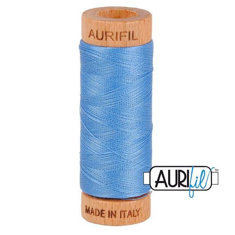 AURIFIL 2725 Light Wedgewood Blue MAKO 80 Weight Wt 274 meters 300 yards Spool Quilt Hand Applique Cotton Quilting Thread