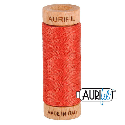 AURIFIL 2255 Dark Red Orange MAKO 80 Weight Wt 274 meters 300 yards Spool Quilt Hand Applique Cotton Quilting Thread
