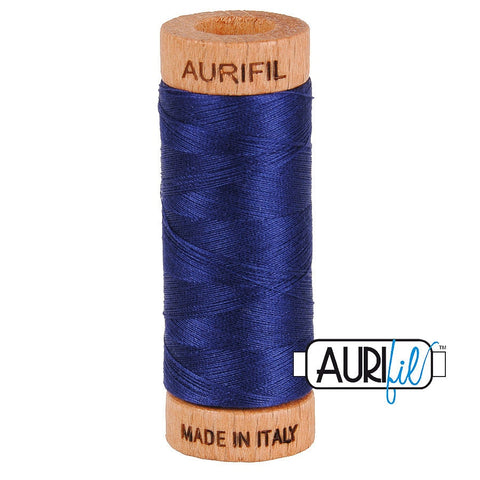 AURIFIL 2745 Midnight Dark Navy Blue MAKO 80 Weight Wt 274 meters 300 yards Spool Quilt Hand Applique Cotton Quilting Thread