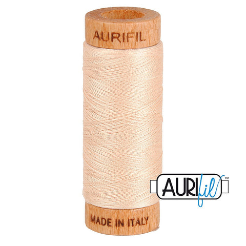 AURIFIL 2315 Pale Flesh Beige Tan Peach Neutral MAKO 80 Weight Wt 274 meters 300 yards Spool Quilt Hand Applique Cotton Quilting Thread