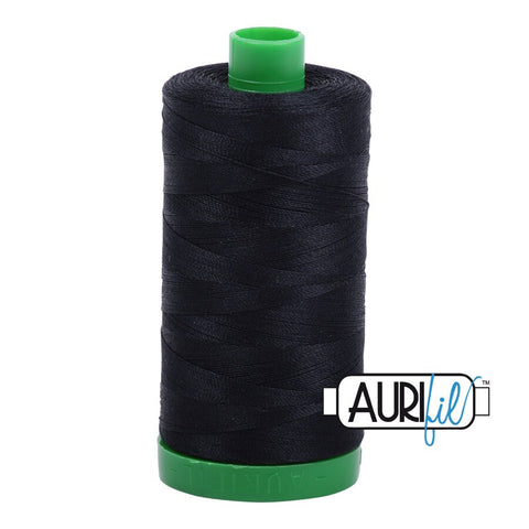 AURIFIL 2692 Black MAKO 40 Weight Wt 1000m 1094y Quilt Cotton Quilting Thread
