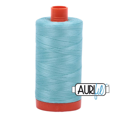 AURIFIL 5006 Light Turquoise MAKO 50 Weight Wt 1300m 1422y Spool Quilt Cotton Quilting Thread