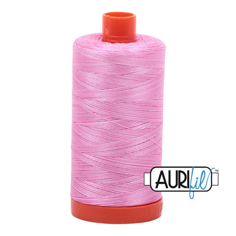 AURIFIL Variegated 3660 Bubblegum MAKO 50 Weight Wt 1300m 1422y Taffy Pink White Spool Quilt Cotton Quilting Thread