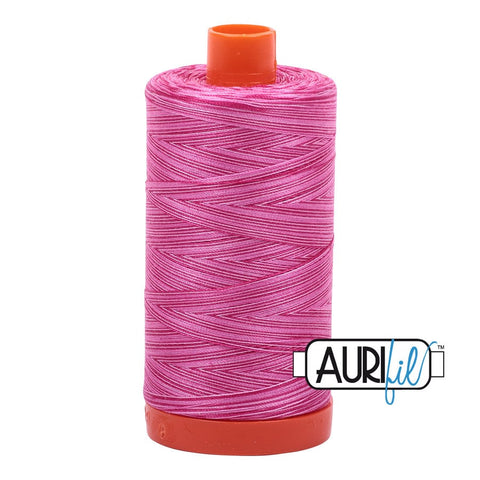 AURIFIL Variegated 4660 Pink Taffy MAKO 50 Weight Wt 1300m 1422y Bright Hot Pink Spool Quilt Cotton Quilting Thread