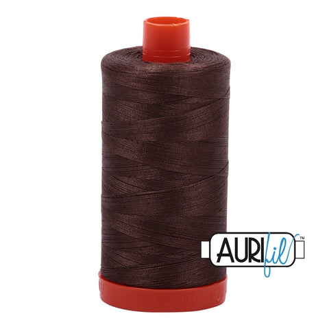 AURIFIL 1140 Bark Chocolate Brown MAKO 50 Weight Wt 1300m 1422y Spool Quilt Cotton Quilting Thread