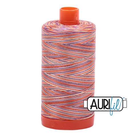 AURIFIL Variegated 4648 Desert Dawn MAKO 50 Weight Wt 1300m 1422y Yellow Orange Purple White Spool Quilt Cotton Quilting Thread