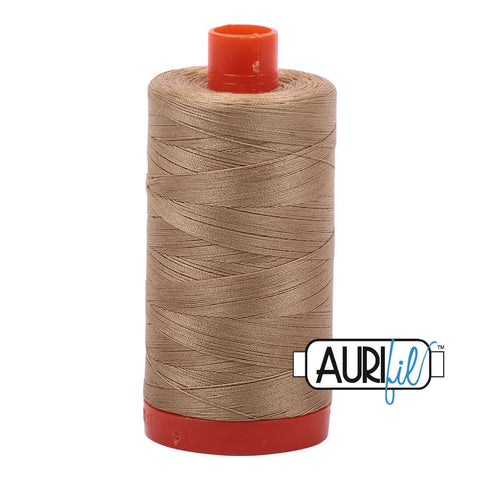 AURIFIL 5010 Blond Beige MAKO 50 Weight Wt 1300m 1422y Spool Gold Tan Wheat Rope Quilt Cotton Quilting Thread