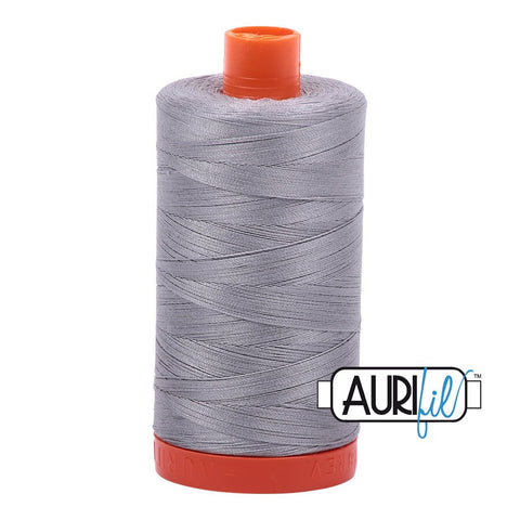 AURIFIL 2606 Mist MAKO 50 Weight Wt 1300m 1422y Spool Light Medium Gray Graphite Quilt Cotton Quilting Thread