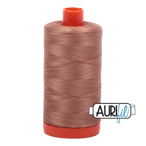 AURIFIL 2340 Cafe Au Lait Mocha Brown Auburn MAKO 50 Weight Wt 1300m 1422y Spool Quilt Cotton Quilting Thread