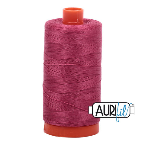 AURIFIL 2455 Medium Carmine Red MAKO 50 Weight Wt 1300m 1422y Spool Quilt Cotton Quilting Thread