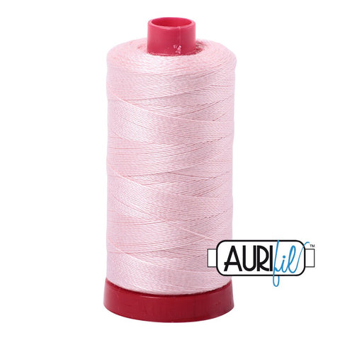 AURIFIL 2410 Pale Pink MAKO 12 Weight Wt 350 Meters 356 Yards Spool Quilt Cotton Quilting Thread