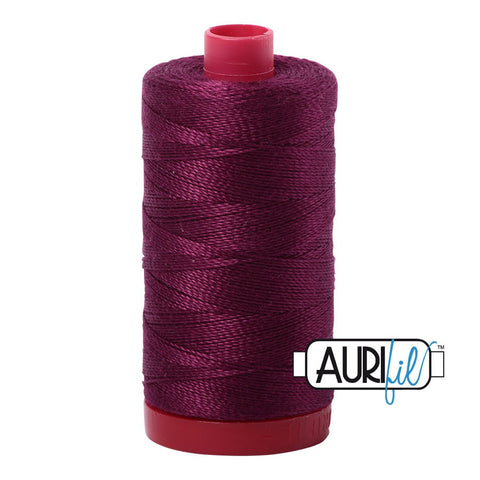 AURIFIL 4030 Plum MAKO 12 Weight Wt 350 Meters 356 Yards Spool Quilt Cotton Quilting Thread