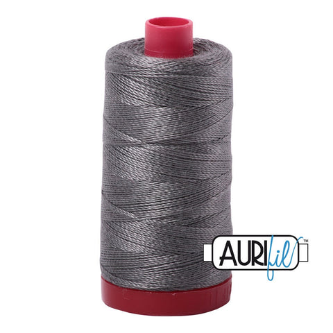 AURIFIL 5004 Grey Smoke Gray MAKO 12 Weight Wt 350M 356Yd Spool Quilt Cotton Quilting Thread