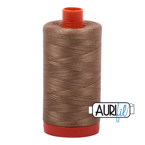 AURIFIL 6010 Toast Brown MAKO 50 Weight Wt 1300m 1422y Spool Quilt Cotton Quilting Thread