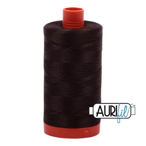 AURIFIL 5024 Dark Brown MAKO 50 Weight Wt 1300m 1422y Spool Quilt Cotton Quilting Thread