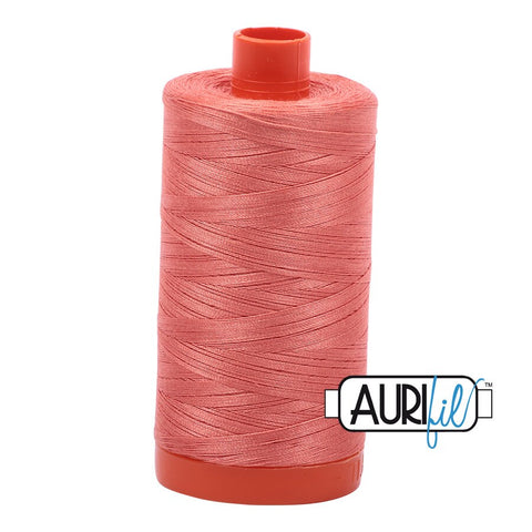 AURIFIL 6729 Tangerine Dream Orange MAKO 50 Weight Wt 1300m 1422y Spool Quilt Cotton Quilting Thread