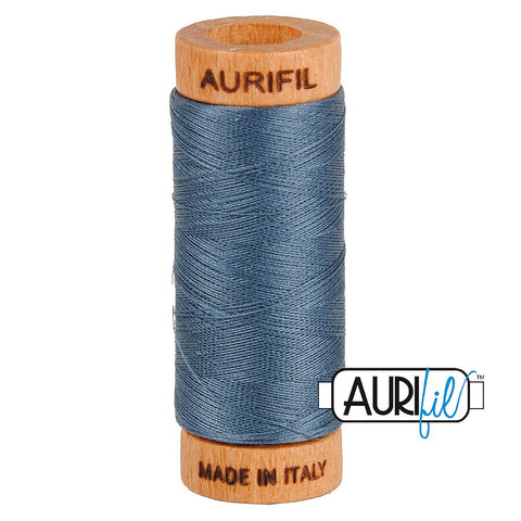 AURIFIL 1158 Medium Grey Gray Blue MAKO 80 Weight Wt 274 meters 300 yards Spool Quilt Hand Applique Cotton Quilting Thread