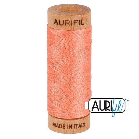 AURIFIL 2220 Light Salmon Coral Orange MAKO 80 Weight Wt 274 meters 300 yards Spool Quilt Hand Applique Cotton Quilting Thread