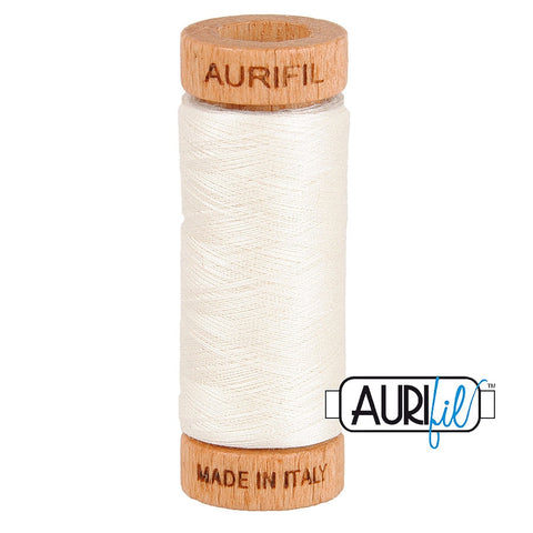 AURIFIL 6722 Sea Biscuit Cream White Neutral MAKO 80 Weight Wt 274 meters 300 yards Quilt Hand Applique Cotton Quilting Thread