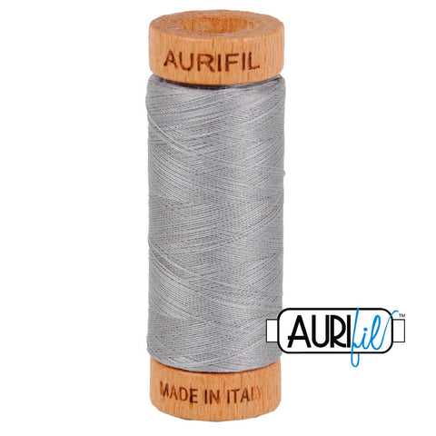 AURIFIL 2606 Mist Grey Gray Graphite Neutral MAKO 80 Weight Wt 274 meters 300 yards Spool Quilt Hand Applique Cotton Quilting Thread
