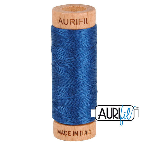 AURIFIL 2783 Medium Delft Blue Ink Navy MAKO 80 Weight Wt 274 meters 300 yards Spool Quilt Hand Applique Cotton Quilting Thread