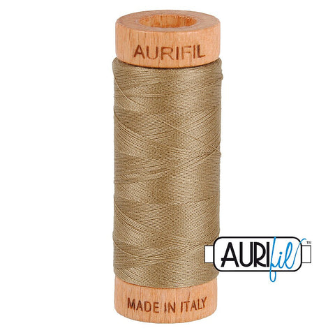 AURIFIL 2370 Sandstone Tan Brown Neutral MAKO 80 Weight Wt 274 meters 300 yards Spool Quilt Hand Applique Cotton Quilting Thread