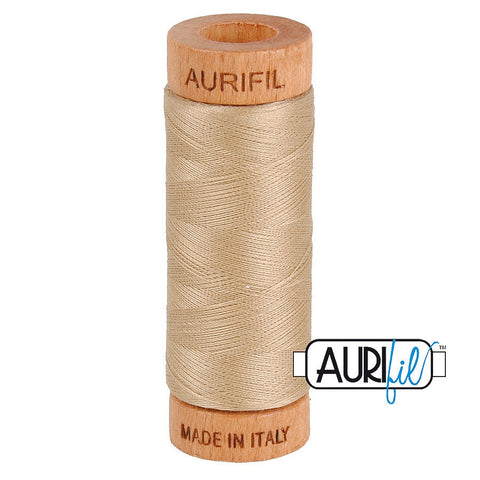 AURIFIL 2326 Sand Tan Beige Light Brown Neutral MAKO 80 Weight Wt 274 meters 300 yards Spool Quilt Hand Applique Cotton Quilting Thread