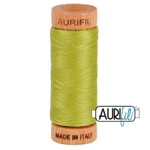 AURIFIL 1147 Light Leaf Green MAKO 80 Weight Wt 274 meters 300 yards Spool Quilt Hand Applique Cotton Quilting Thread