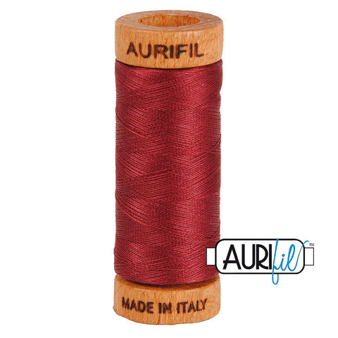 AURIFIL 2460 Dark Carmine Crimson Red MAKO 80 Weight Wt 274 meters 300 yards Spool Quilt Hand Applique Cotton Quilting Thread