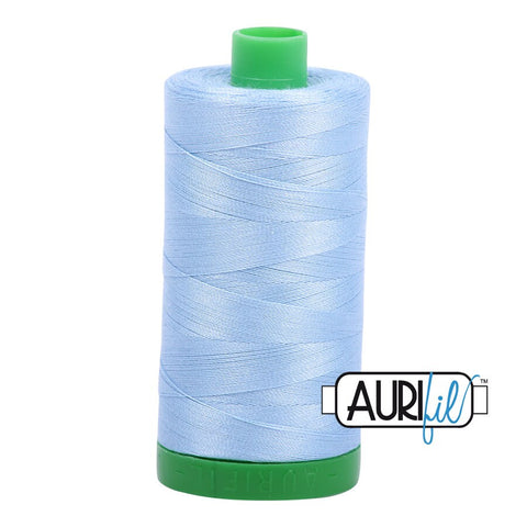 AURIFIL 2715 Robins Egg Blue MAKO 40 Weight Wt 1000m 1094y Spool Quilt Cotton Quilting Thread