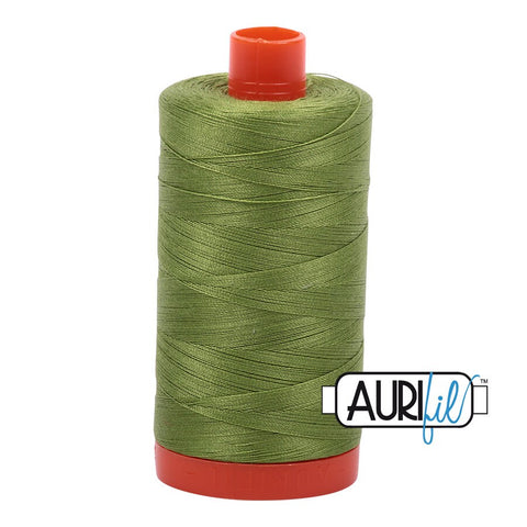 AURIFIL 2888 Fern Green MAKO 50 Weight Wt 1300m 1422y Spool Medium Green Quilt Cotton Quilting Thread