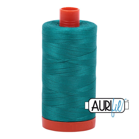AURIFIL 4093 Jade MAKO 50 Weight Wt 1300m 1422y Spool Bright Turquoise Teal Quilt Cotton Quilting Thread