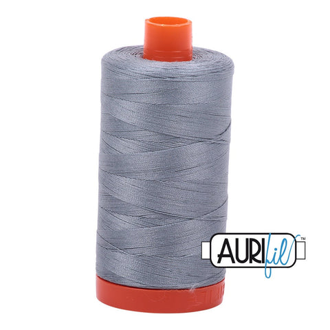 AURIFIL 2610 Light Blue Grey MAKO 50 Weight Wt 1300m 1422y Spool Steel Medium Blue Gray Quilt Cotton Quilting Thread