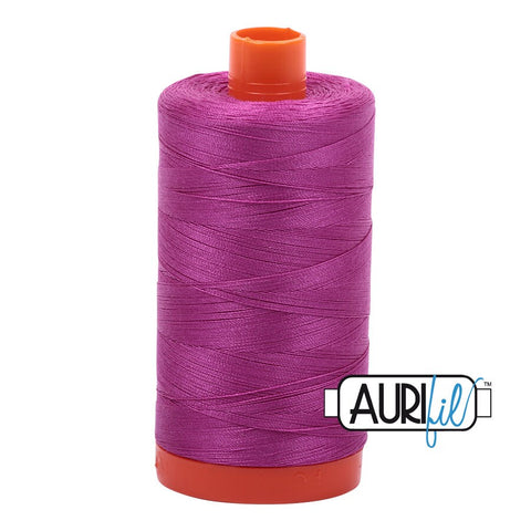 AURIFIL 2535 Magenta Pink MAKO 50 Weight Wt 1300m 1422y Spool Quilt Cotton Quilting Thread