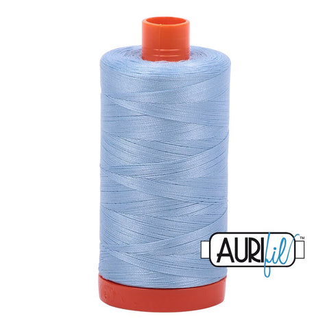 AURIFIL 2715 Robins Egg MAKO 50 Weight Wt 1300m 1422y Spool Light Pale Blue Quilt Cotton Quilting Thread