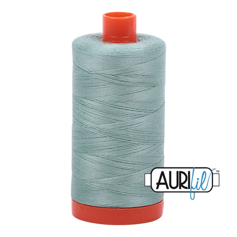 AURIFIL 2845 Light Juniper MAKO 50 Weight Wt 1300m 1422y Spool Blue Green Quilt Cotton Quilting Thread