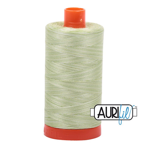 AURIFIL Variegated 3320 Light Spring Green MAKO 50 Weight Wt 1300m 1422y Green White Spool Quilt Cotton Quilting Thread