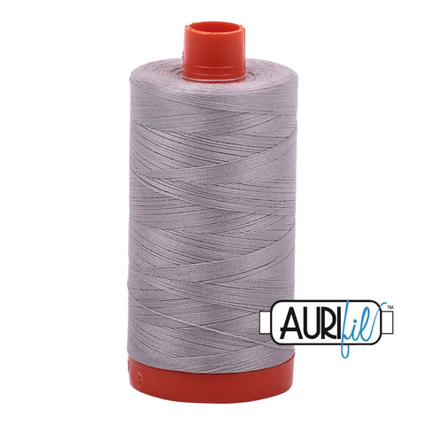 AURIFIL 6727 Xanadu MAKO 50 Weight Wt 1300m 1422y Spool Light Purple Grey Gray Silver Neutral Quilt Cotton Quilting Thread