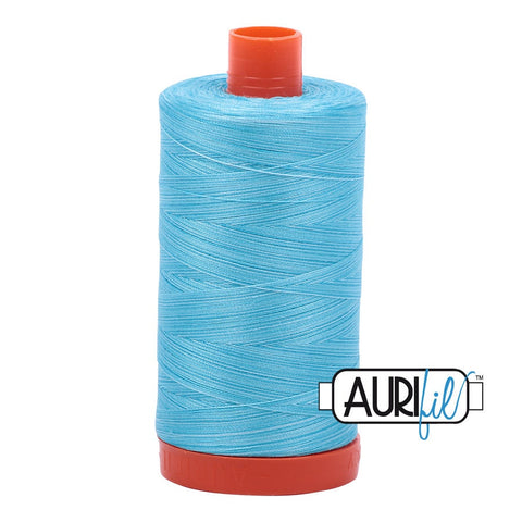 AURIFIL Variegated 4663 Baby Blue Eyes MAKO 50 Weight Wt 1300m 1422y Aqua Baby Blue White Spool Quilt Cotton Quilting Thread