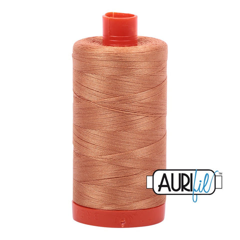 AURIFIL 2210 Caramel Brown Tan Copper Rust MAKO 50 Weight Wt 1300m 1422y Spool Quilt Cotton Quilting Thread