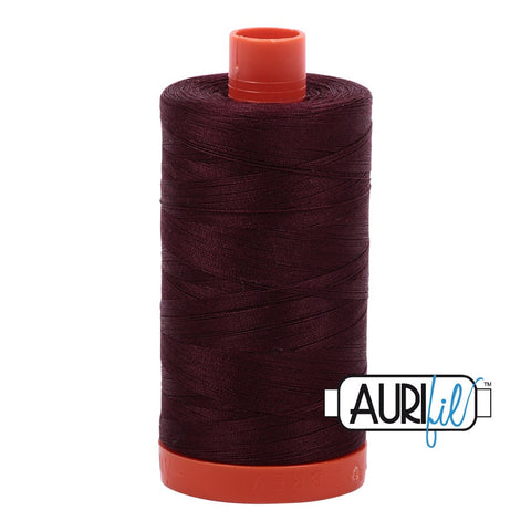 AURIFIL 2468 Dark Wine MAKO 50 Weight Wt 1300m 1422y Spool Quilt Cotton Quilting Thread