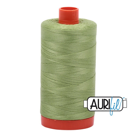 AURIFIL 2882 Light Fern Green MAKO 50 Weight Wt 1300m 1422y Spool Medium Green Quilt Cotton Quilting Thread