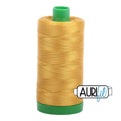 AURIFIL 5022 Mustard Yellow MAKO 40 Weight Wt 1000m 1094y Spool Quilt Cotton Quilting Thread