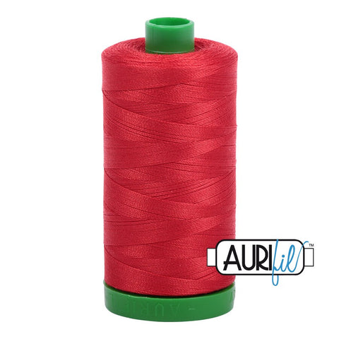 AURIFIL 2265 Lobster Red Bright MAKO 40 Weight Wt 1000m 1094y Spool Quilt Cotton Quilting Thread