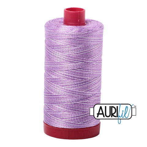AURIFIL 3840 French Lilac Purple Variegated MAKO 12 Weight Wt 350M 356y Light Purple White Spool Quilt Cotton Quilting Thread