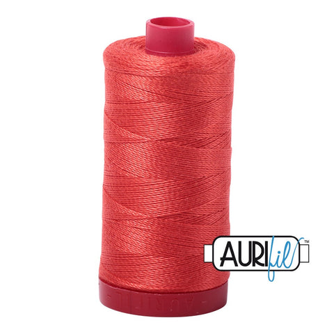 AURIFIL 2277 Light Red Orange MAKO 12 Weight Wt 350M 356Yd Spool Quilt Cotton Quilting Thread