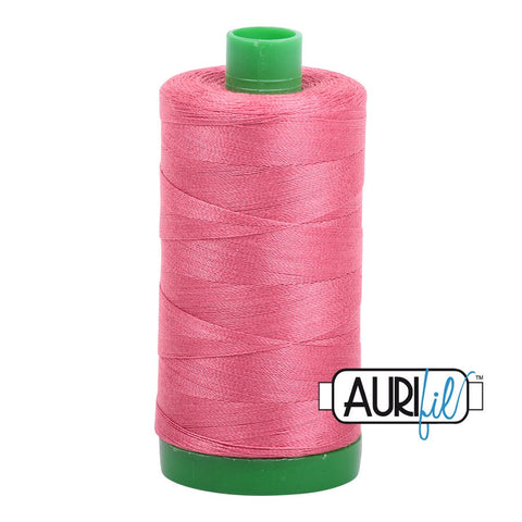 AURIFIL 2440 Peony Medium Pink MAKO 40 Weight Wt 1000m 1094y Spool Quilt Cotton Quilting Thread