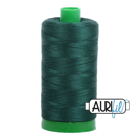 AURIFIL 2885 Medium Spruce Green MAKO 40 Weight Wt 1000m 1094y Spool Quilt Cotton Quilting Thread
